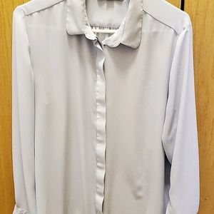 Loft Blue Blossom Button Down Blouse